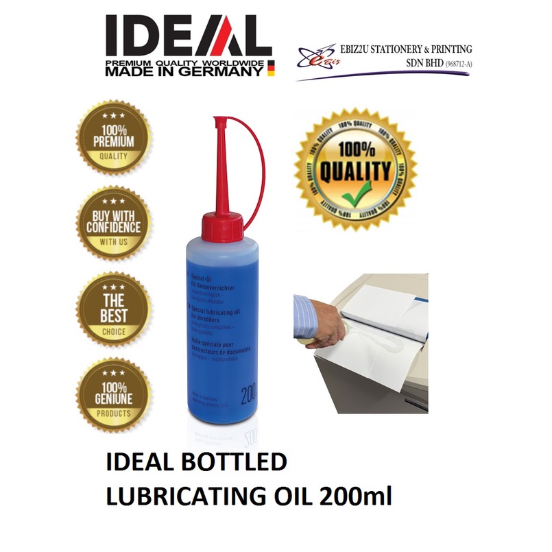 IDEAL BOTTLED LUBRICATING OIL 200ml Shredder Oil, Oil Shredder