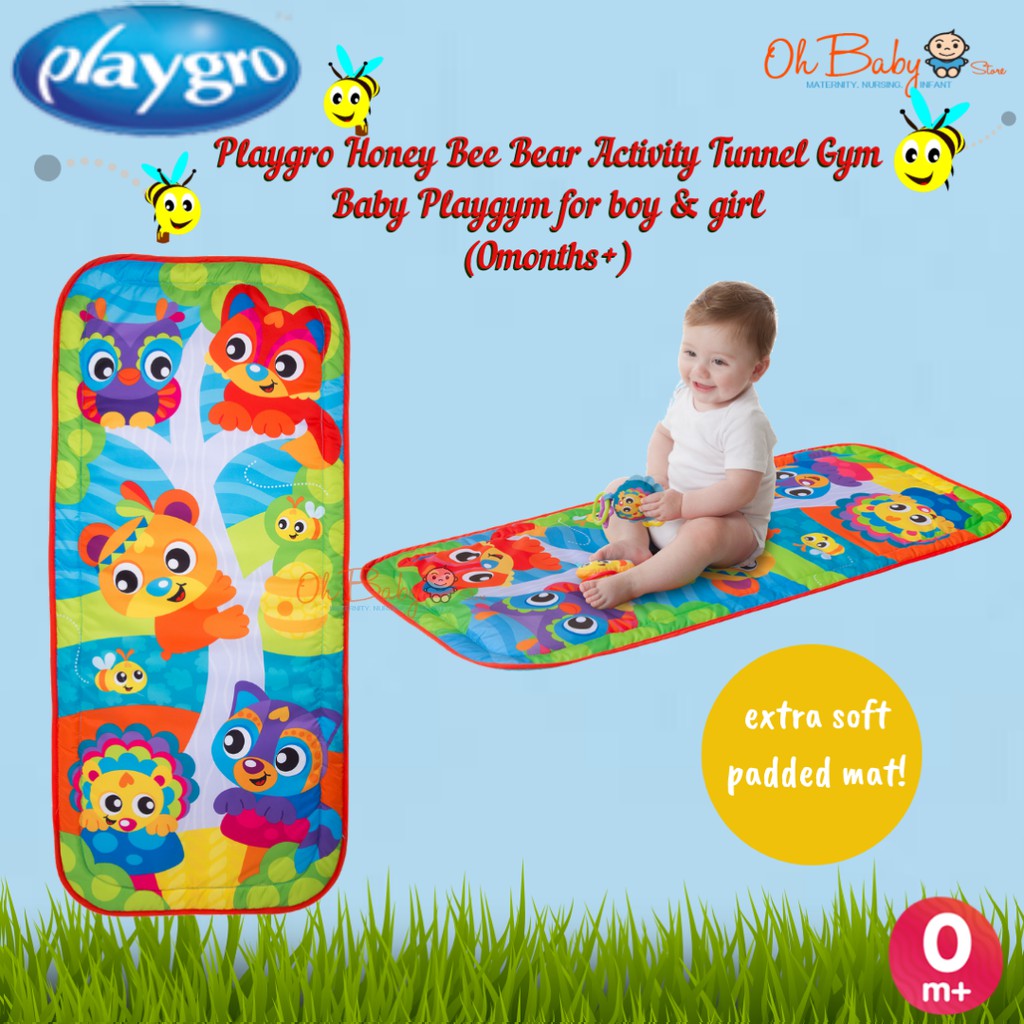 playgro honey bee bear activity tunnel gym