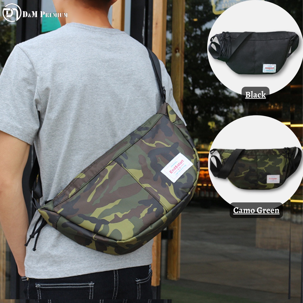 READY STOCK End & Start Shoulder Side Sling Bag Camouflage army high quality HalfMoon Design