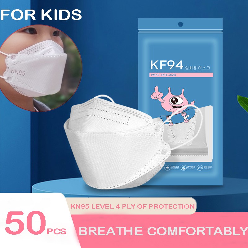 [FAST SHIPPING] 50PCS KN94 4ply Kids Children FaceMask Protective Mask