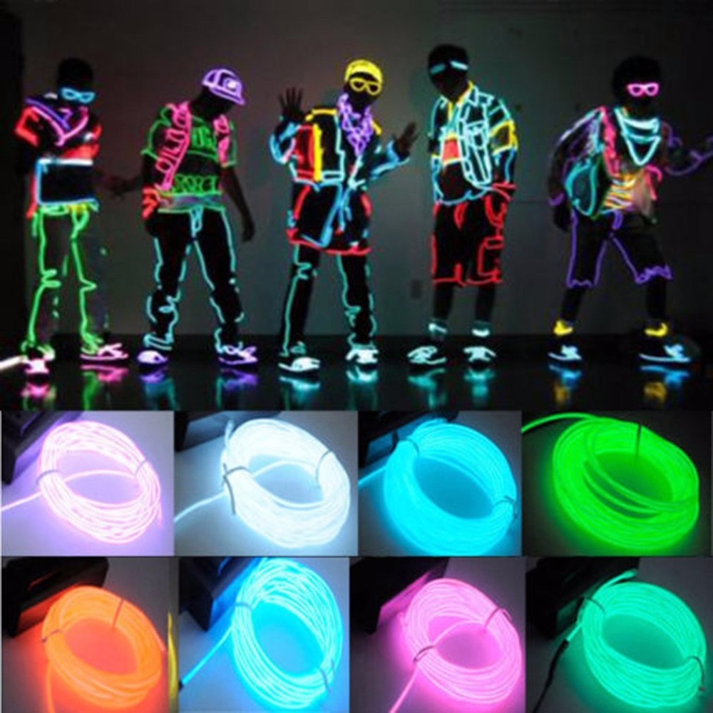 Glow EL Wire Cable LED Neon Christmas Dance Party DIY Costumes Clothing  Luminous Car Light Decoration Clothes Ball Rave | Shopee Malaysia