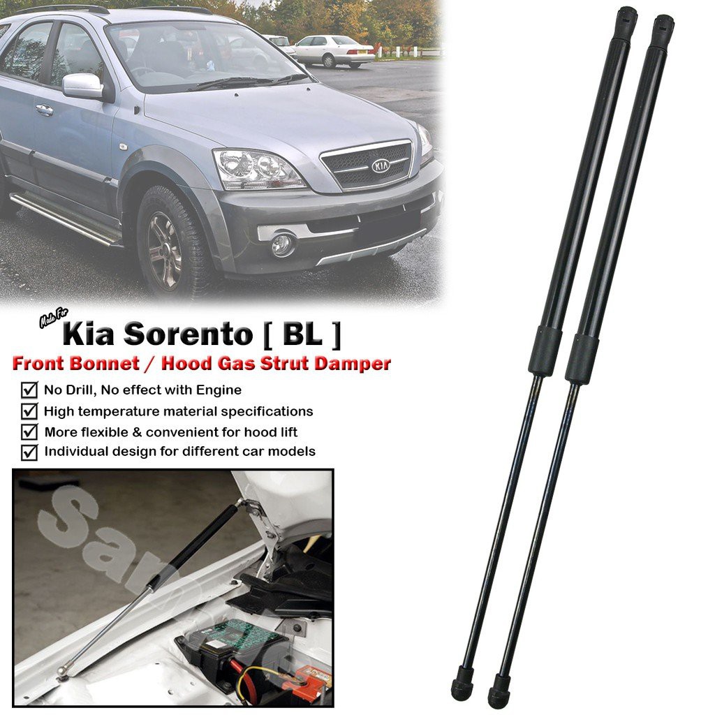 2Pcs 22.21 In Front Lift Supports Compatible With KIA 2003-2009 SORENTO HOOD Struts Sport Utility 4-Door 