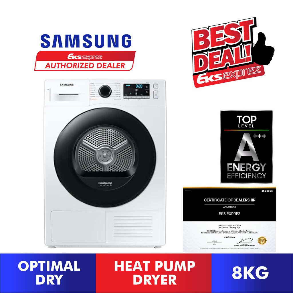 Samsung Heat Pump Dryer / Pengering Pakaian (8KG) DV80TA220AE/FQ