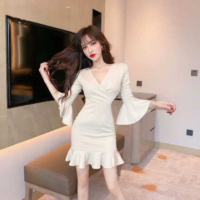 Woman Ruffles One Piece Dress Shopee Malaysia