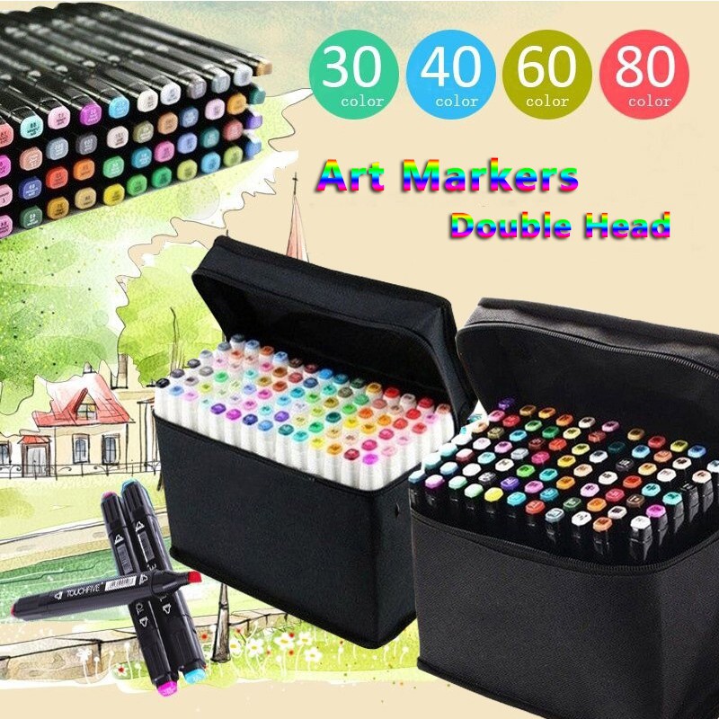 Touch Markers 36/48/60/80/168 Colors Marker Set Graphic Art Tip Drawing