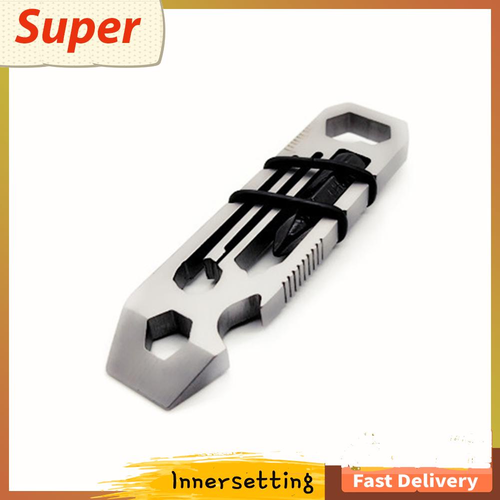 [inn]6 in 1 EDC Gadget Outdoor Equipment Camping Keychain Supplies Bottle Opener Multi-Function Tools Wrench Multitool