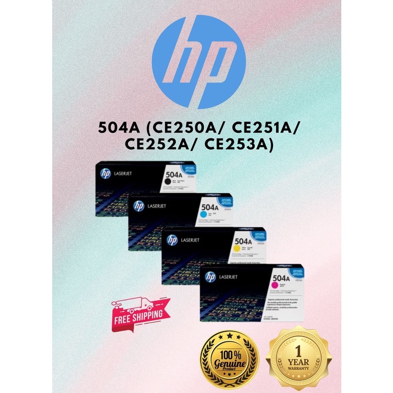 HP 504A (CE250A/ CE251A/ CE252A/ CE253A) BLACK/ CYAN/ YELLOW/ MAGENTA ...