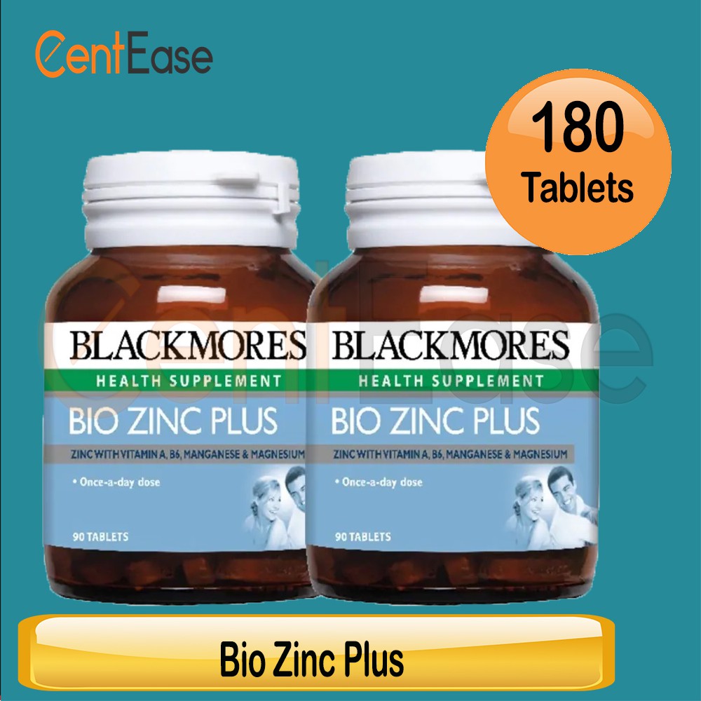 Blackmores Bio Zinc Plus (Exp Aug 2021) 90s x 2 Vitamins A and B6