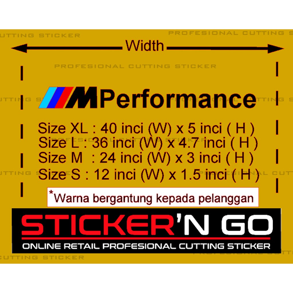 STICKER CUSTOM BMW M3 M5 X1 X6 PERFORMANCE DESIGN