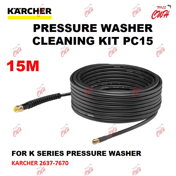 15M KARCHER GERMANY 26377670 PC15 PIPE CLEANING KIT HOSE ACCESSORY