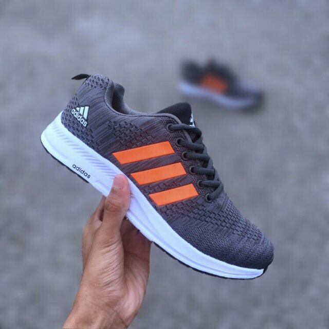 adidas cloudfoam grey orange