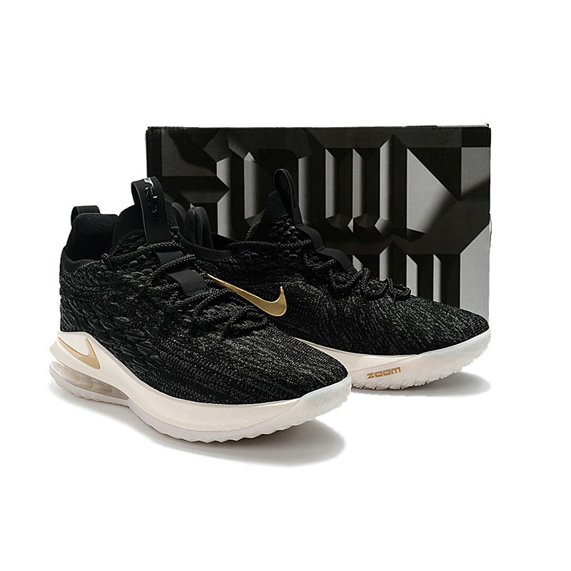 lebron 15 low black and gold