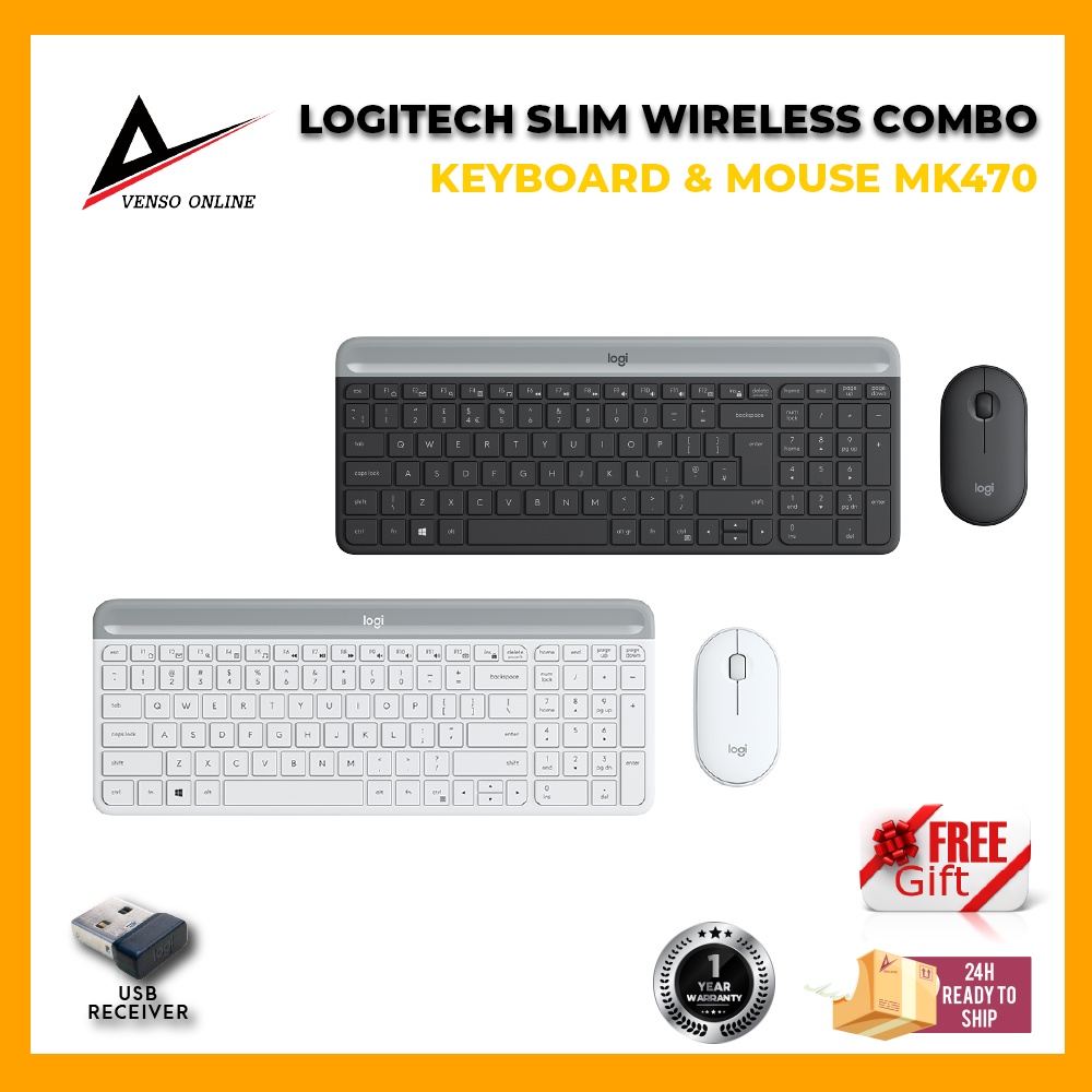 Logitech MK470 Slim, Compact & Quiet Wireless Keyboard & Mouse Combo