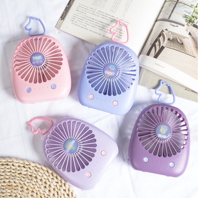Ready Stock‼️现货‼️Usb Small Fan Rechargeable Small Fan Portable Usb Student Dormitory可充电USB手持台式吊绳迷你小风扇/宿舍便携电扇/手提站立随身小电风扇