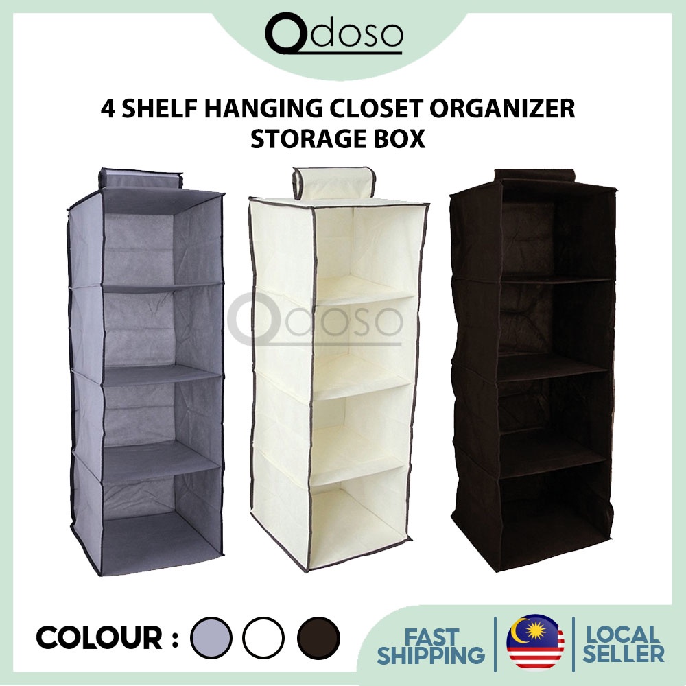 4 Shelf Hanging Closet Organizer Storage Box Shopee Malaysia