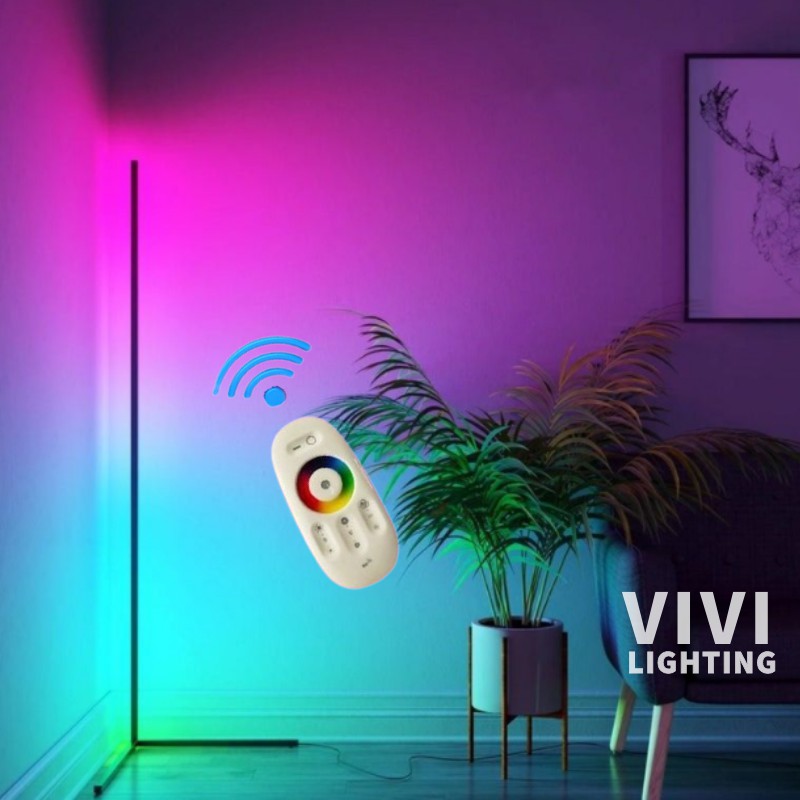 shopee: European style LED corner rgb floor lamp.Simple and modern Standing Lamp,bedroom lamp,living room lamp,deco floor lamp (0:3:Colour:RGB Colorful Dimming;:::)