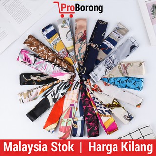 [ProBorong] Twilly Scarf Ribbon Bag Colorful Tied Handle Neck Bow Ties for Handbag Slingbag Murah Borong