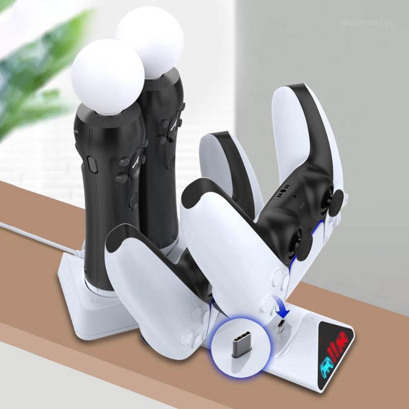 WULI Upgraded 4 in 1 Charging Station Dock with LED Indicator for PS5 ...