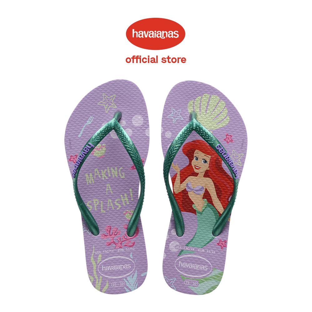 Havaianas Kids Slim Princess Flip Flops - Quiet Lilac/Green Freshness ...