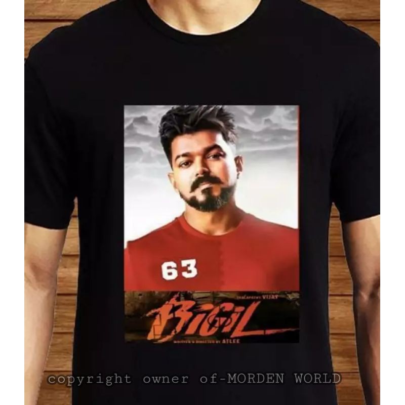 Thalapathy Vijay Bigil Printed T Shirt Low Cost Tshirt Low Cost High Quality Shopee Malaysia