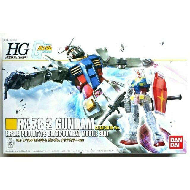 Bandai Gundam Base Limited HGUC 1/144 RX-78-2 Gundam (Clear Color Ver ...