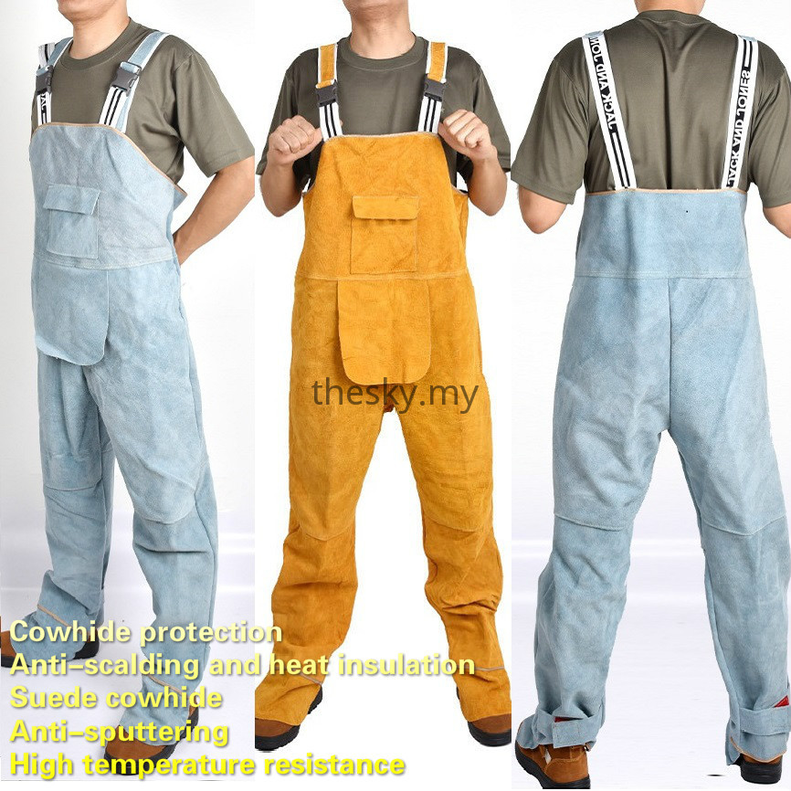 Leather welding overalls suits, welders protective clothing, insulating clothing, fire-resistant welding overalls insulation clothing