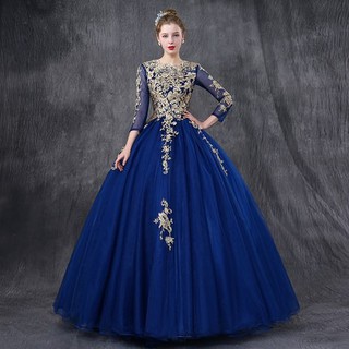 blue and gold dress for wedding
