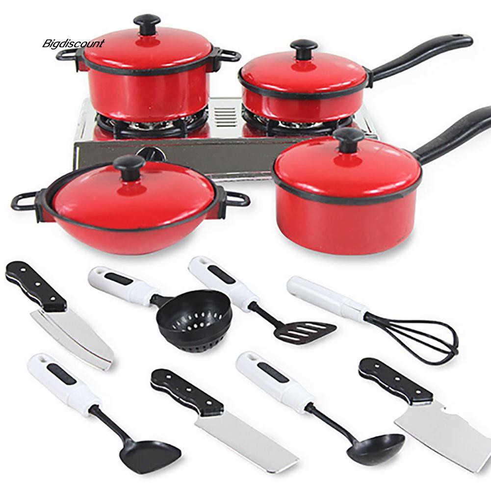 16Pc Set Kid Baby Play House Kitchen Toys Cookware Cooking Utensils Pots Pans I 