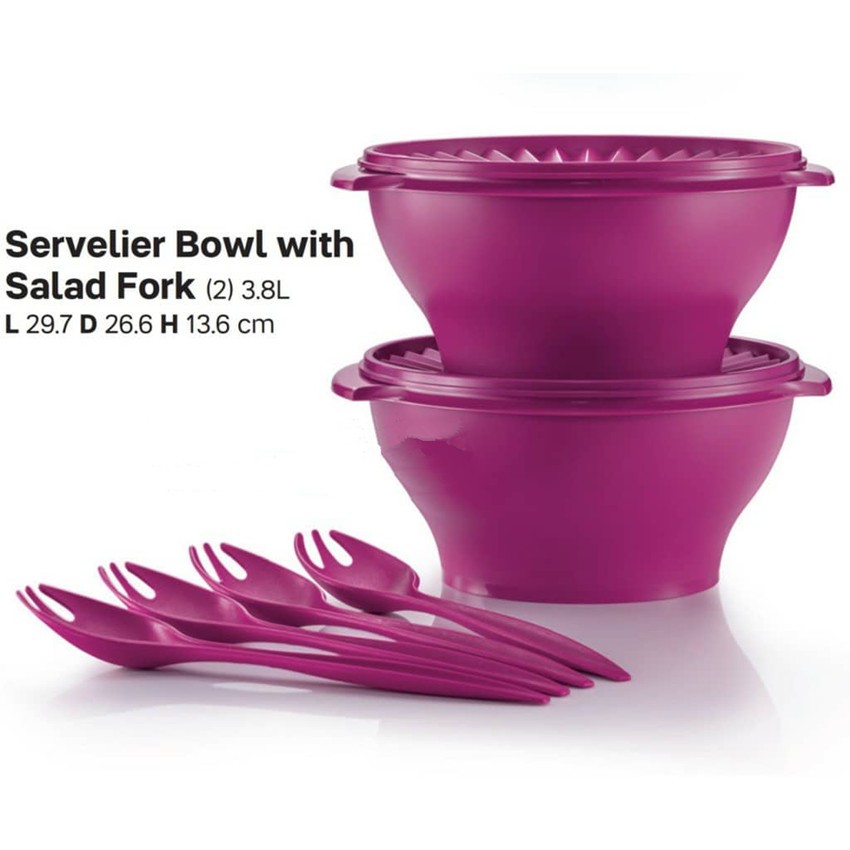 Tupperware Servelier Bowl with Salad Fork 3.8L 1pcs