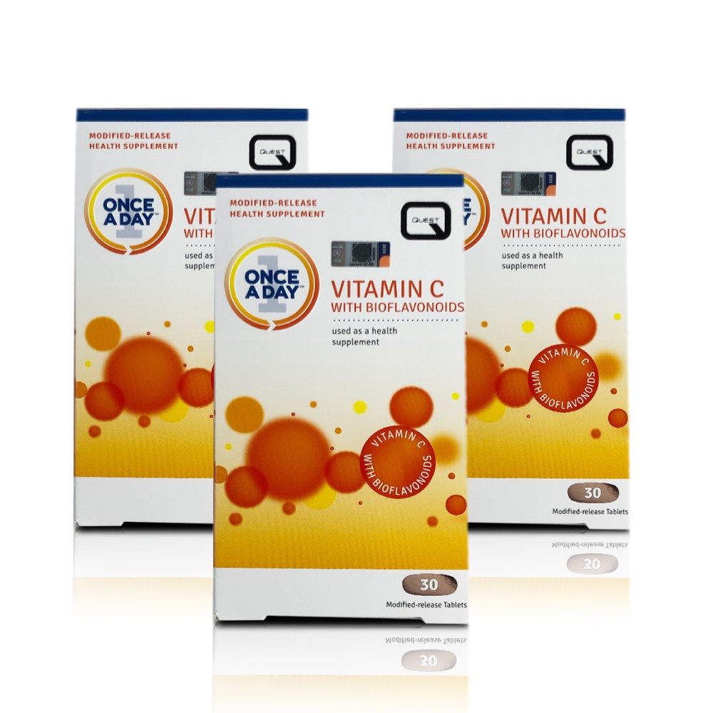 3x Quest OAD Vitamin C 1000mg with Citrus Bioflavonoid Modified
