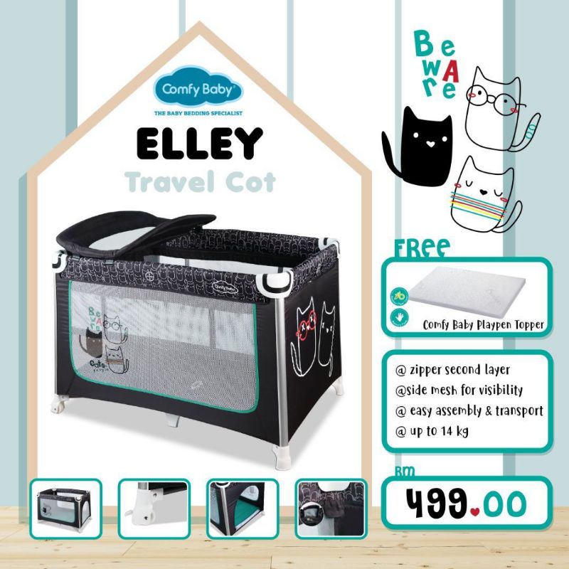 Comfy Baby Exclusive Travel Cot (FREE Memory Foam Topper) Shopee Malaysia
