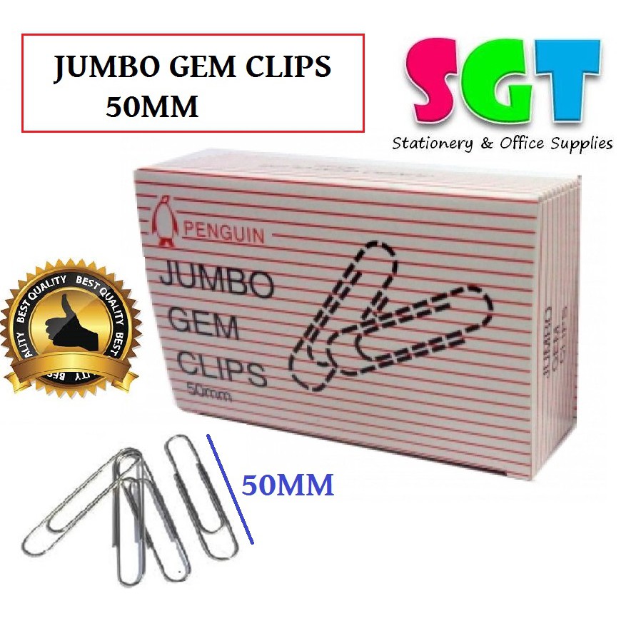 PENGUIN Jumbo Gem Clips 50mm Shopee Malaysia