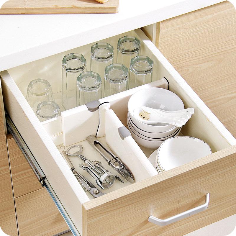 Drawer Dividers White Spring Loaded Expandable Kitchen Bedroom