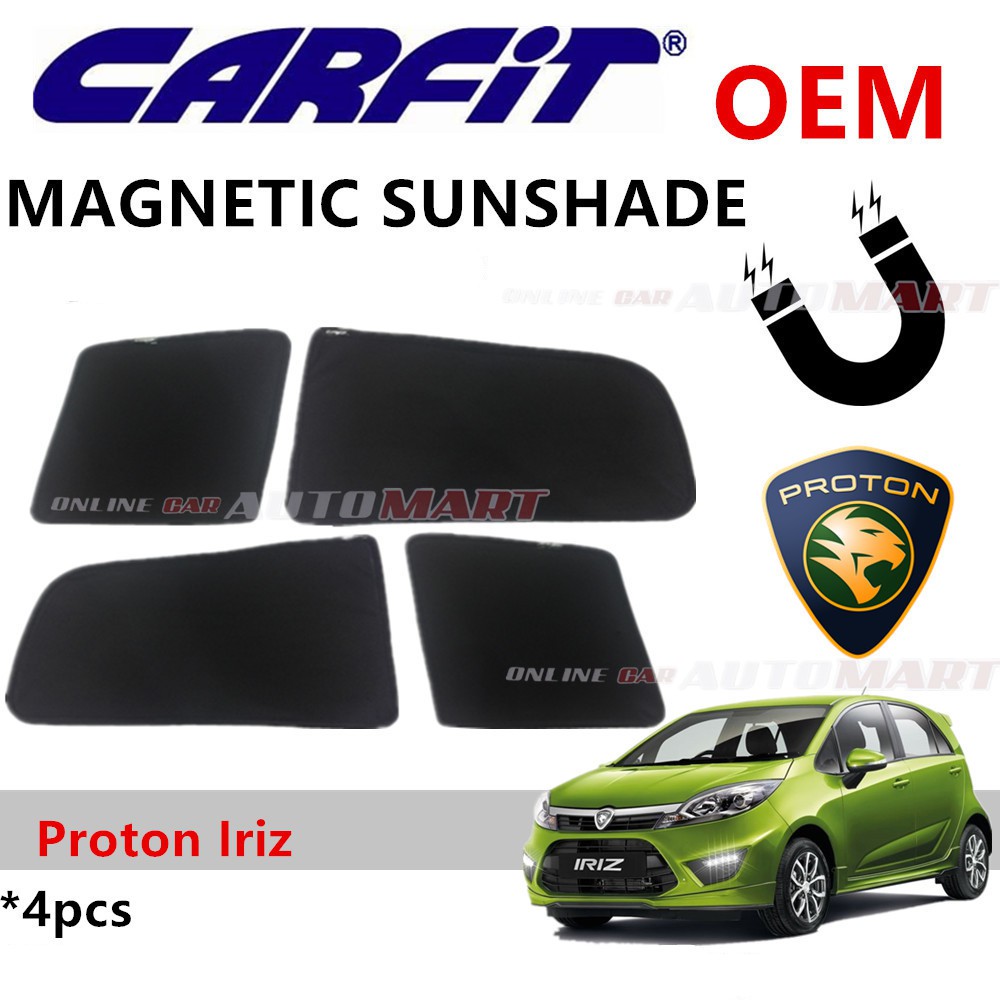CARFIT OEM Magnetic Custom Fit Sunshade For Proton Iriz (4pcs Sets)