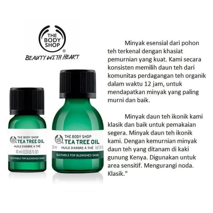 Smn The Body Shop Tea Tree Oil 10 Or 20 Ml Free Gift Per Order Shopee Malaysia