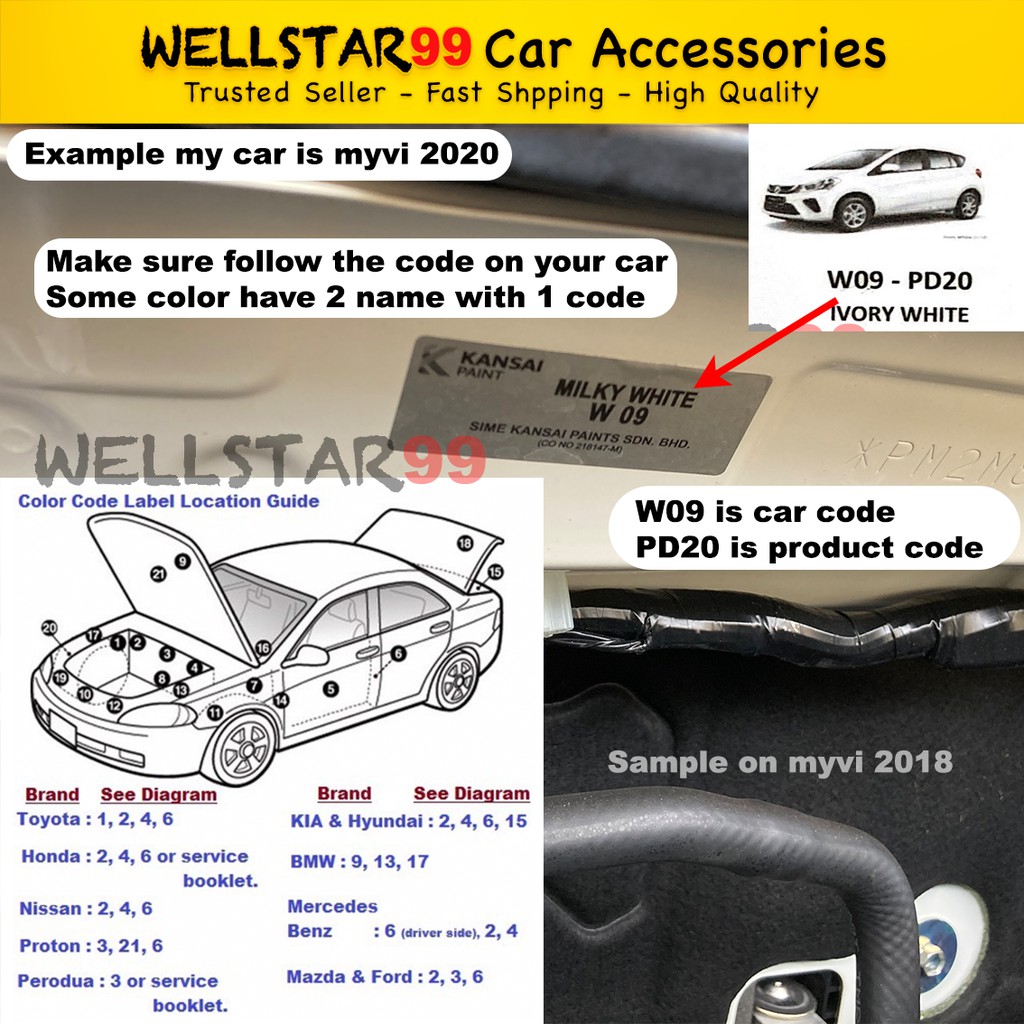 Autospa Touch Up Paint Original For Proton Exora (Paint Only) 18mL Cat  Kereta 汽车补漆罐