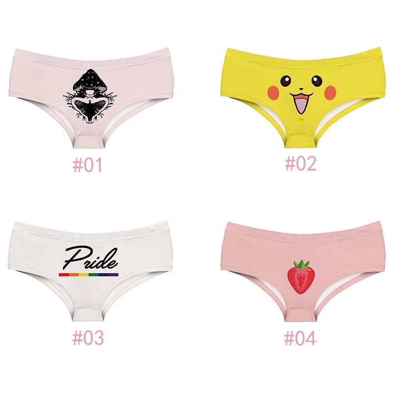 Cute Pokemon Pikachu Girl Briefs Cartoon Pattern Lady Underwear Women Panties Shopee Malaysia