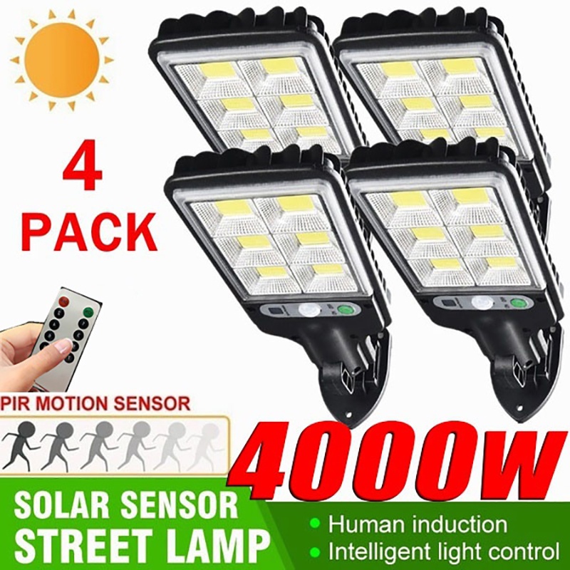 4000W 3 Modes Solar Street Lights Outdoor Light Remote Control Waterproof Solar Light Outdoor Lighting Wall Powered Motion Sensor