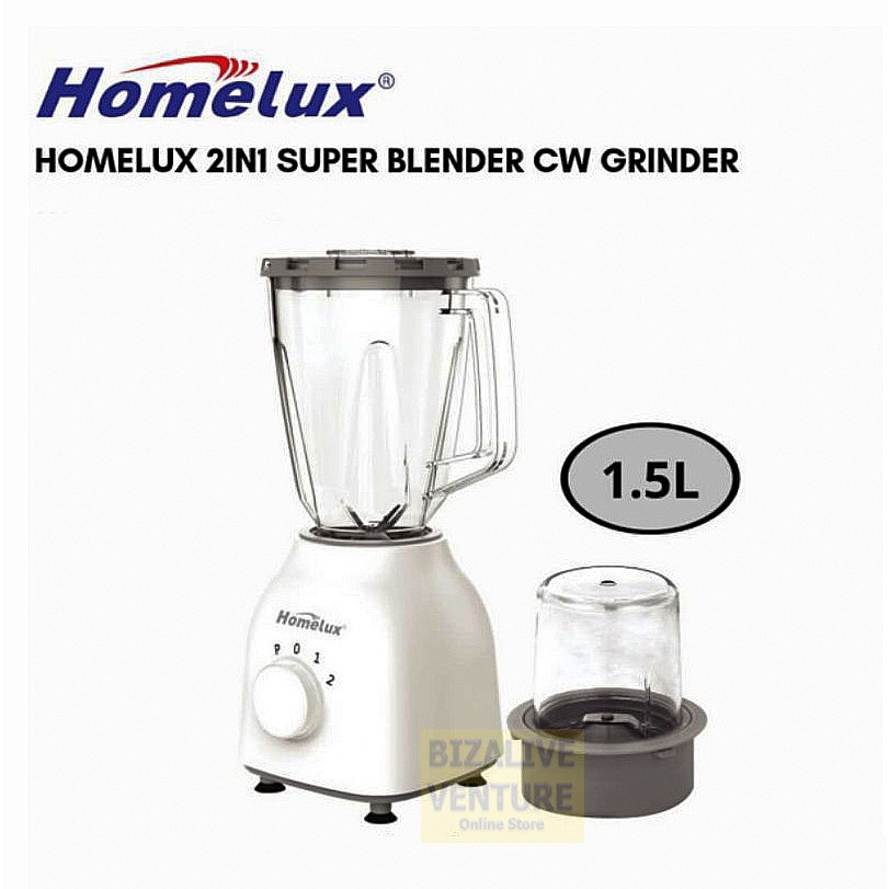 HOMELUX HighQuality 2 In 1 Super Blender 1.5Lt Grinder | Home Use Blender | Pengisar Serbaguna | Mesin Pengisar Makanan