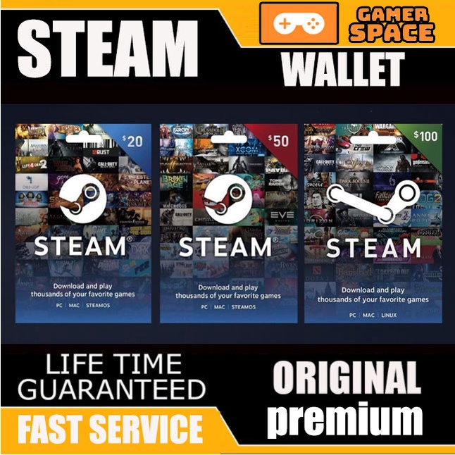 Steam Wallet 20 50 100 USD CHEAP INSTANT FAST TOP UP | Shopee Malaysia