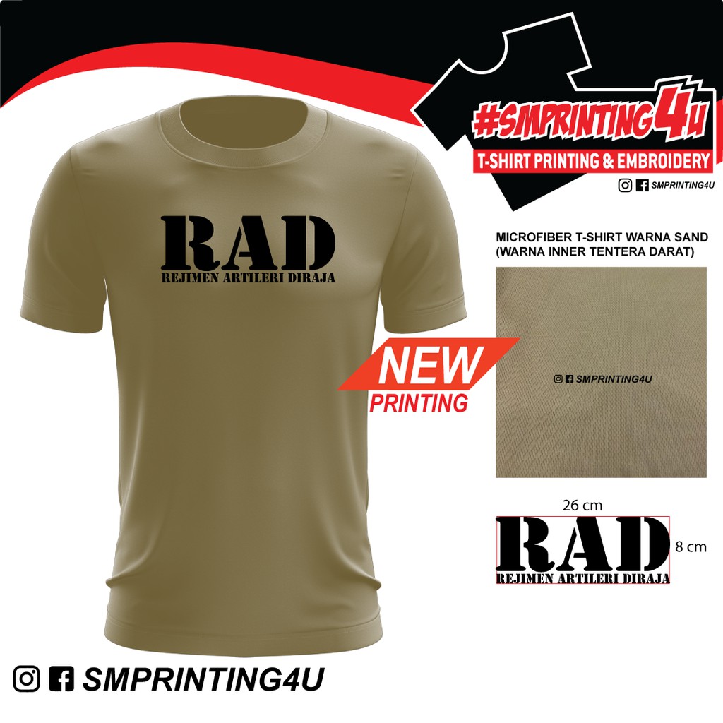 Sm 022 Rad Rejimen Artileri Army Style T Shirt Microfiber Color Sand Khaki Lengan Pendek Celoreng Darat Shopee Malaysia