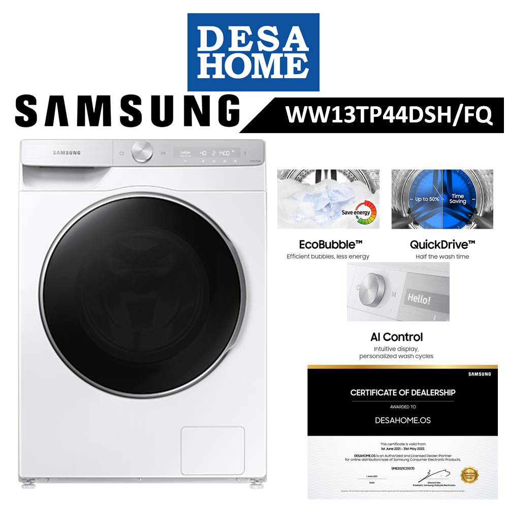 [FREE DELIVERY WITHIN KL] SAMSUNG WW13TP44DSH/FQ 13KG FRONT LOAD WASHER  WITH AI CONTROL WW13TP44DSHFQ