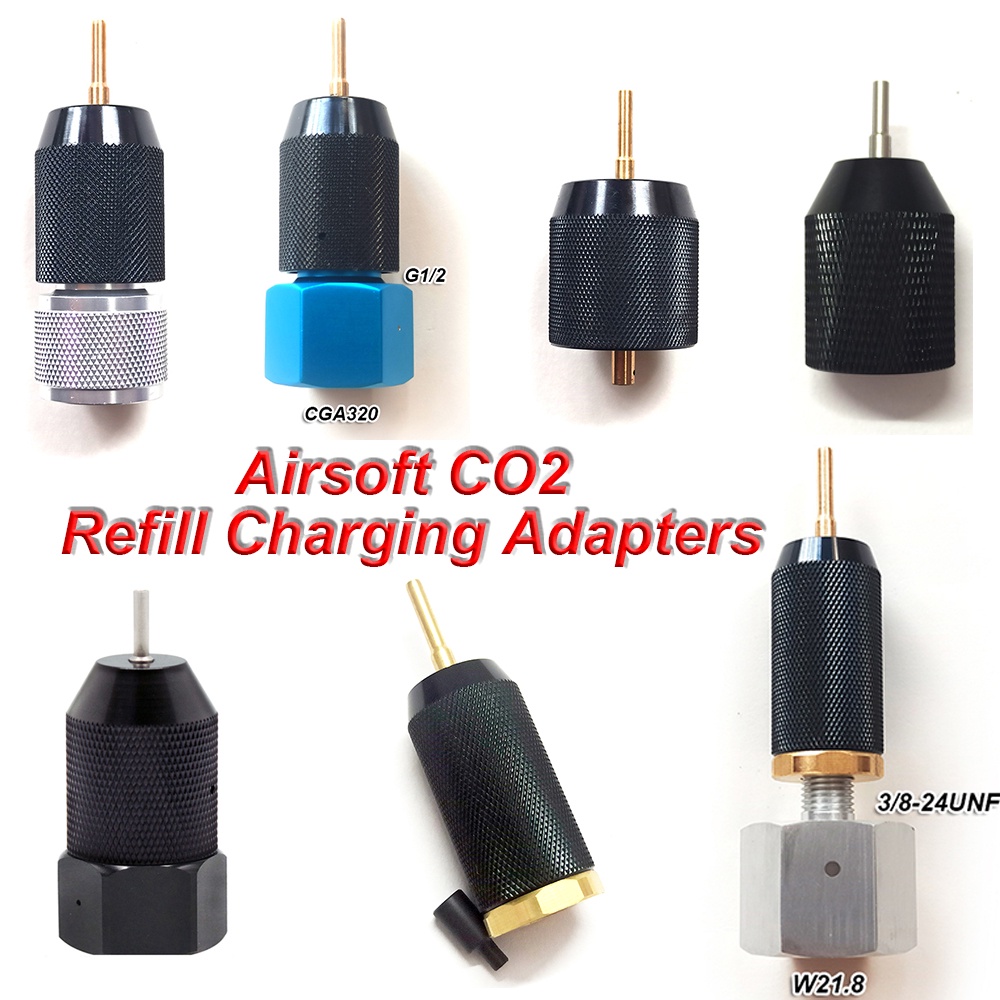 Paintball CO2 Tank to Airsoft Refillable Rechargeable Charger Adapter Adaptor
