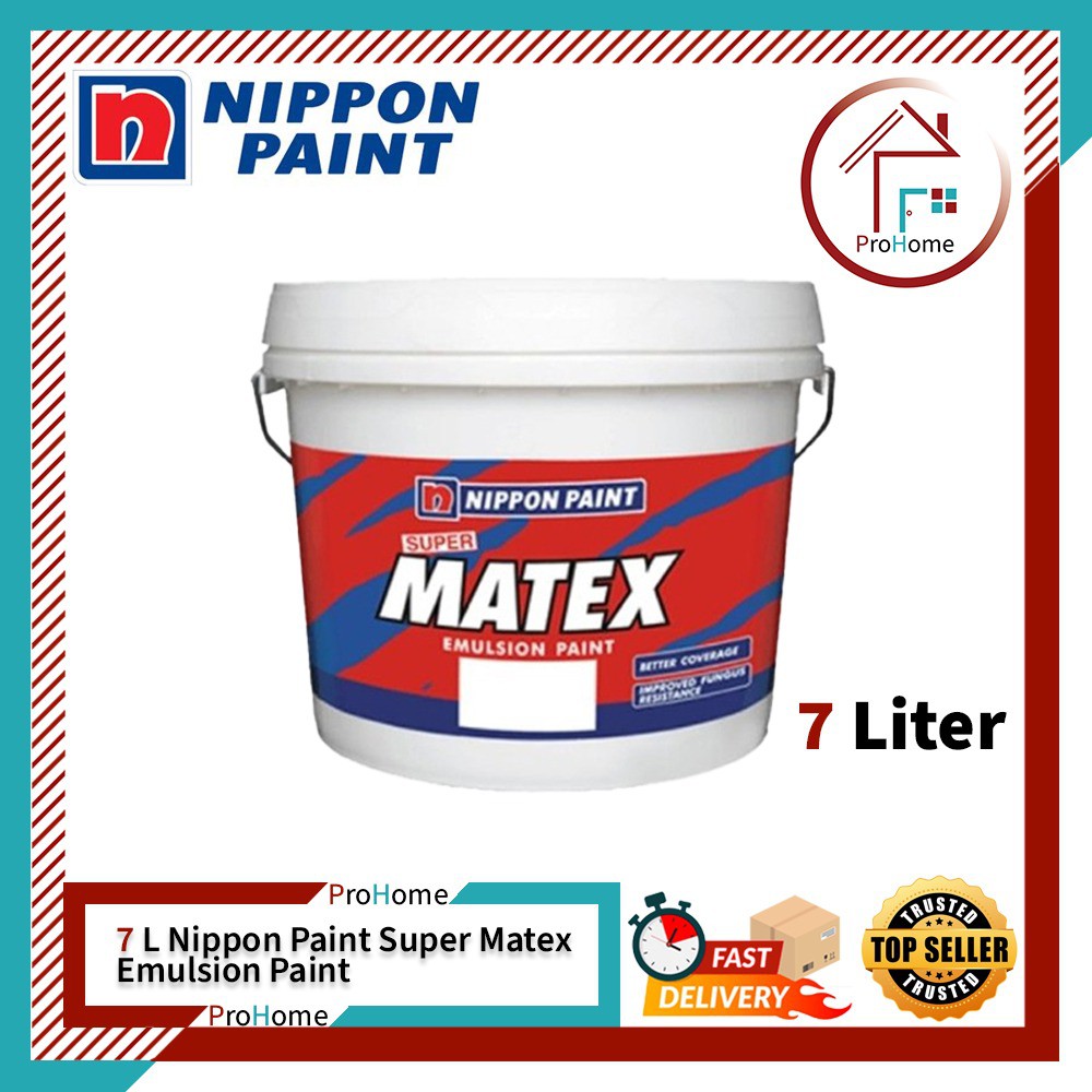 NIPPON PAINT Super MATEX 7L Emulsion Paint/ Undercoat Paint/ Cat Emulsi ...