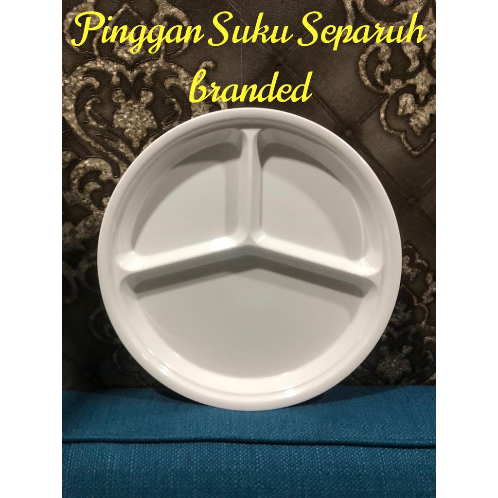 Pinggan Suku-Suku Separuh Portion Sekata Diet Plate Adult Dewasa Prison Divider Melamine Melamin IKEA Corelle Kurus Raya