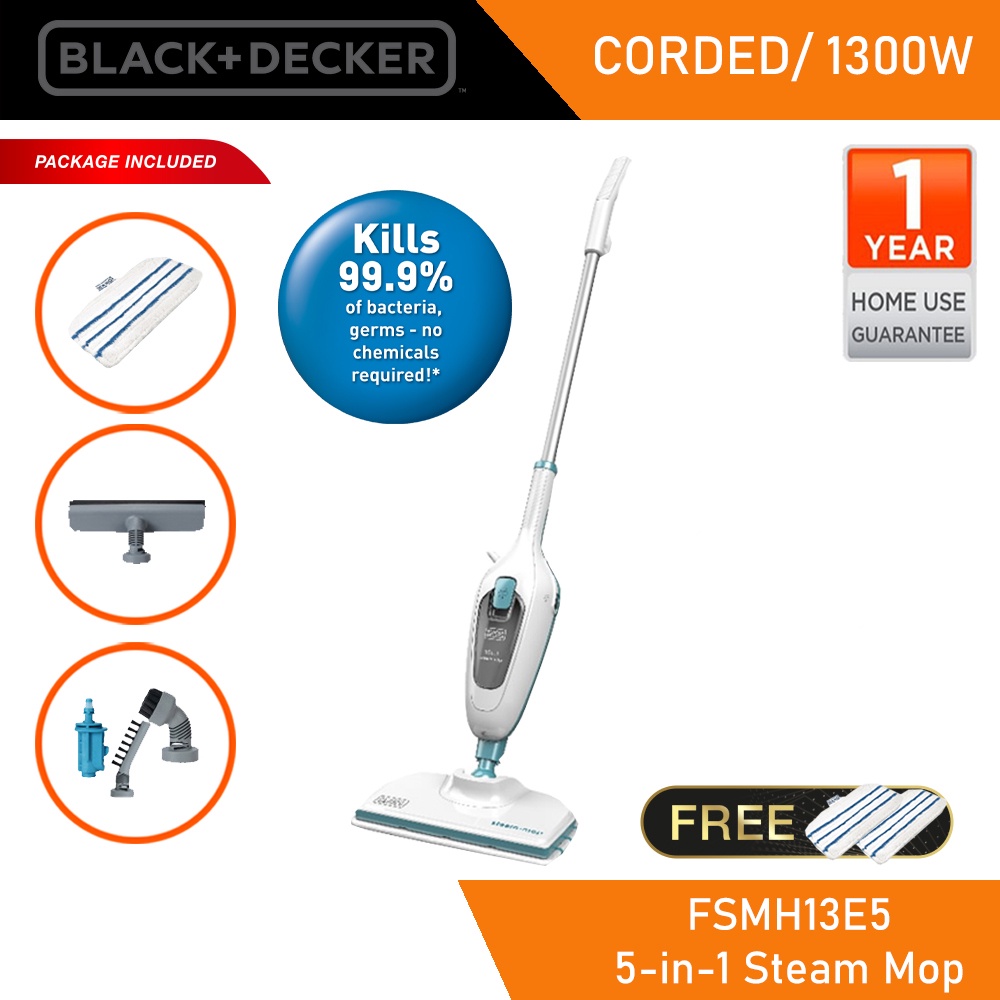 BLACK + DECKER FSMH13E5 1300W 5in1 Steam Mop Steam Cleaner Shopee