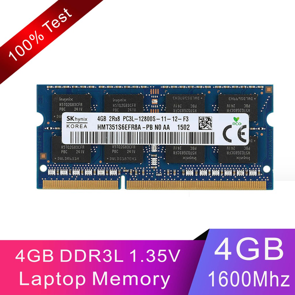 For SK Hynix 4GB DDR3L 1600mhz 2RX8 PC3L-12800S 204pin 1.35V SODIMM Memory  RAM for Laptop | Shopee Malaysia
