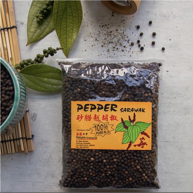 HAIYEN 100 Pure Sarawak Kuching Black Pepper Berries/Peppercorns 100g
