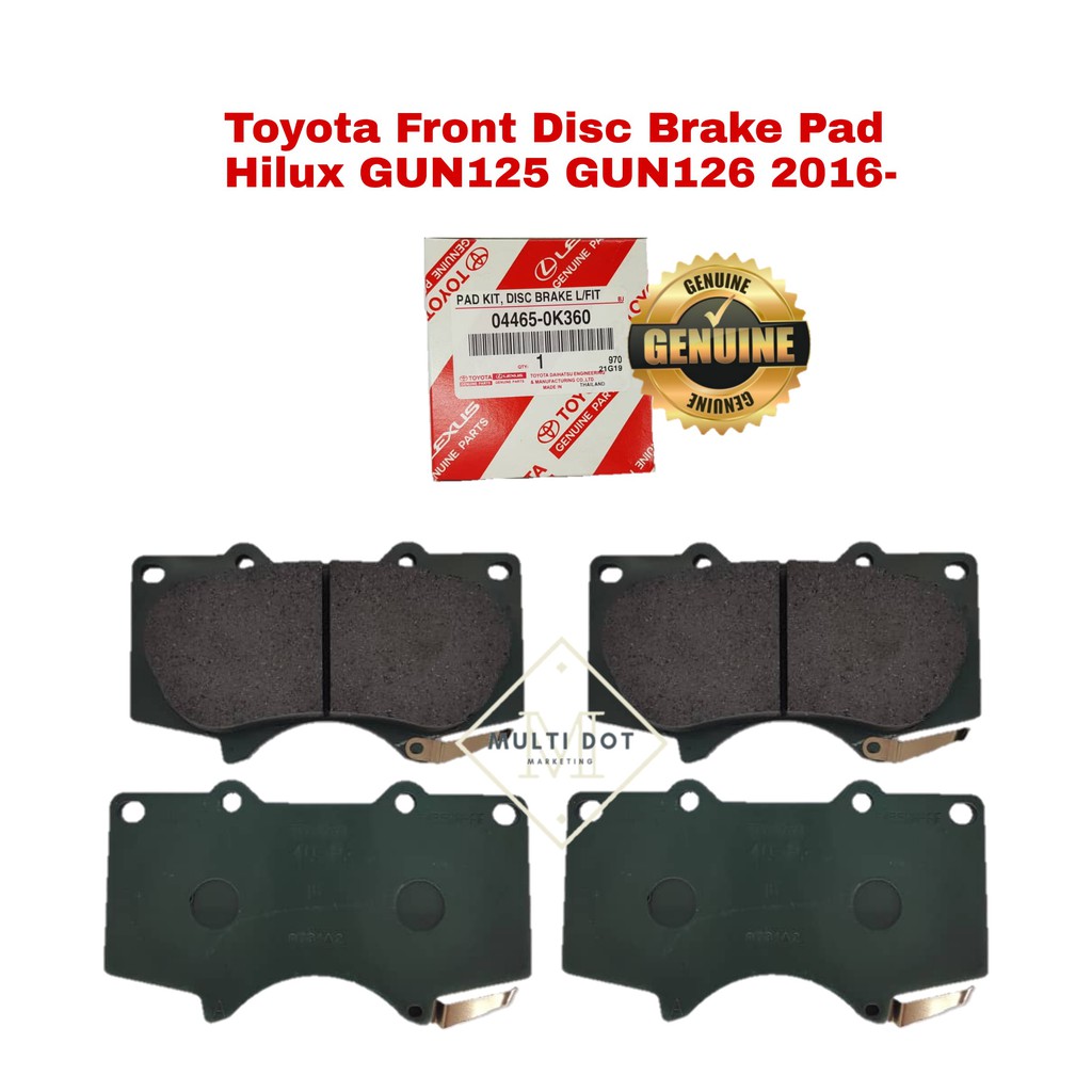 Toyota Front Disc Brake Pad 044650K360 / 04465YZZQ7 Shopee Malaysia