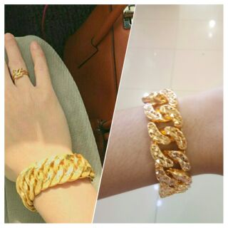  Gelang  tangan Sajat  Emas  Korea 24k Gold Plated High 